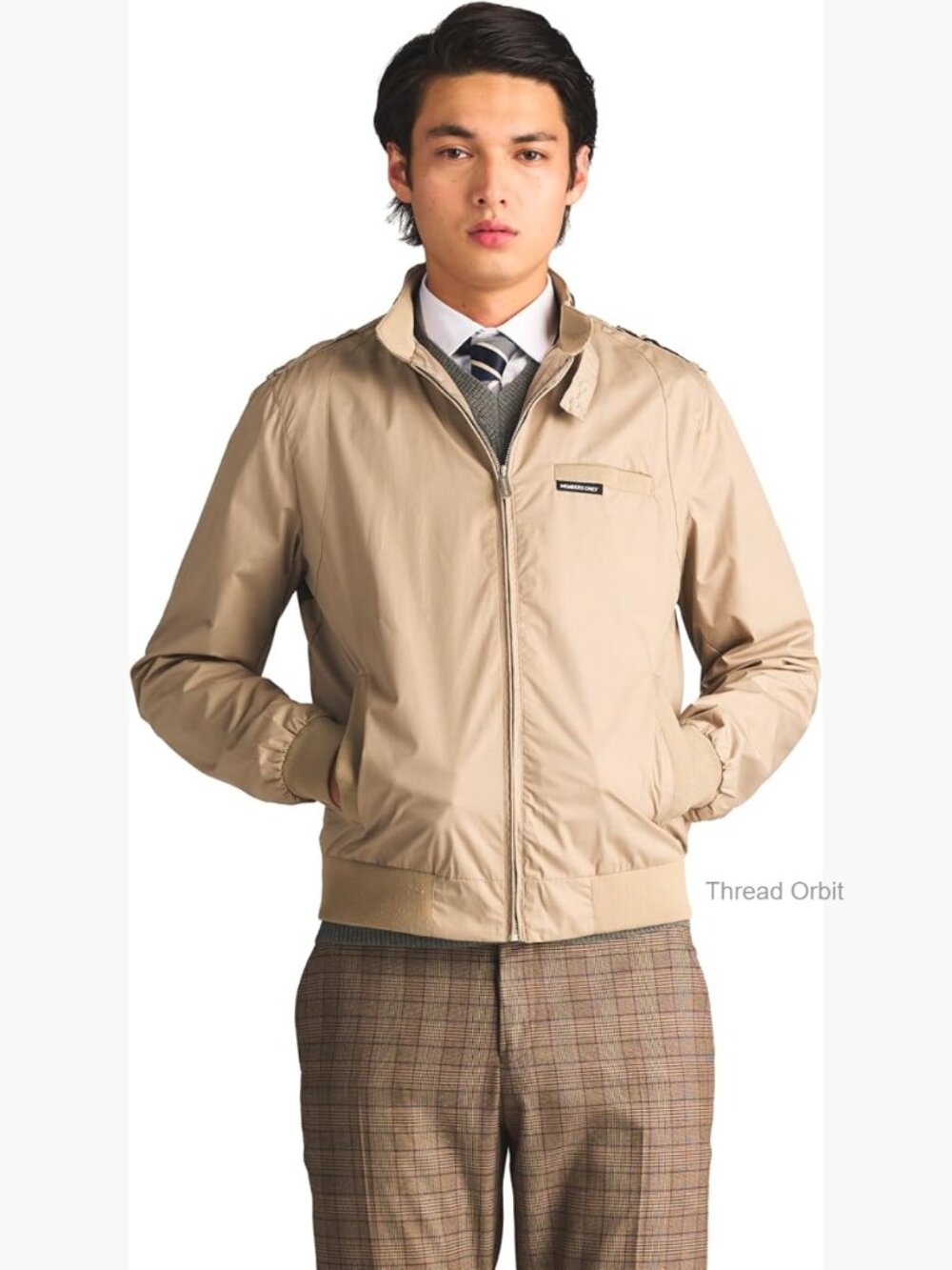 Slim Fit Lightweight Windbreaker Jacket with Logo Chest Pocket - Picture 1 of 7